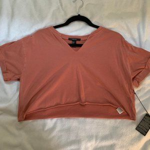 Forever 21 Dusty Rose Cropped T-Shirt